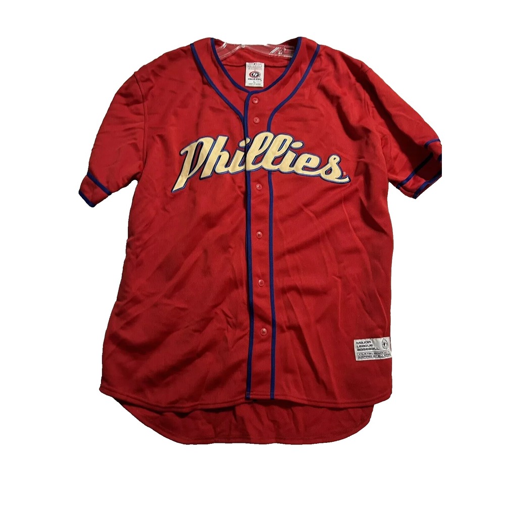 Genuine Merchandise True Fan Men's Large Red Polyester Phillies Jersey (C5)